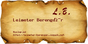 Leimeter Berengár névjegykártya